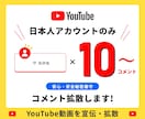 YouTube動画日本人コメント10件迄拡散します ⭐️10コメント⭐️秘密厳守⭐️日本人コメント イメージ1