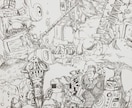 絵本の挿絵や表紙の絵を描かせていただきます モノトーンのペン画です。緻密で不思議な世界観を是非！ イメージ2