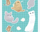 ゆる可愛い動物イラスト描きます 基本料金で2匹まで制作します！まずはご相談ください。 イメージ1