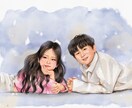 写真をもとに鮮やかなデジタル水彩似顔絵を描きます 【お2人様から】素敵な写真をより鮮やかな作品に仕上げます✨ イメージ3