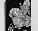 クールなペン画でペット肖像画お描きします お好きなモチーフと一緒に、ペットちゃんをお描きします。 イメージ2