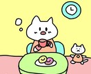ほんわかゆる〜いシンプルイラスト描きます 白黒線画が得意です。アニメの様なカラフルな色合いも得意です。 イメージ2