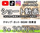 1分以内のショート動画を2本制作いたします +1000円でショート動画のサムネイルも制作！ イメージ1