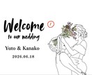 写真そのまま！ウェルカムボード作成します ＊前撮り写真をイラストに！＊SNSでの結婚報告にも◎！ イメージ1