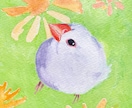 ペットの小鳥さんの似顔絵イラスト描きます かわいい我が子を一枚一枚手描きのアクリル画で残しませんか？ イメージ3