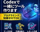 初心者向け・Codex導入から一緒にツール作ります 副業でAI活用中の私が画面共有で一緒にサポートします！ イメージ1