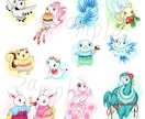 絵本の挿絵のような可愛い生き物イラスト承ります 色々なものを題材にした、暖かみのあるキャラクターを描きます イメージ7