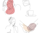 想いを、線でつなぐ一筆書きイラスト描きます 華奢でシンプルだけどどこかおしゃれ。 イメージ5