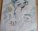 お部屋に飾ったりできる　ﾎﾟｽﾄｶｰﾄﾞ描きます 飾ったり眺めてみたり.線画や抽象画女の子の絵など描いています イメージ1