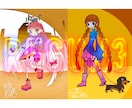 即納!POPな可愛い人×ペットのイラスト描きます 挿絵・動画・グッズなど派手かわ表現で周りと差をつけたい方へ イメージ7