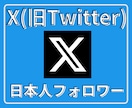 Xツイッター日本人フォロワーを100人〜増やします X(旧ツイッター)の日本人100人増加ほぼ減少なし イメージ1