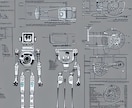 ロボットのイラストを販売しています CGで制作した各種ロボットの骨組み イメージ1