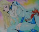 手描き同人イラストを描かせていただきます Å4のケント紙にアクリル絵の具で彩色するイラストです イメージ5