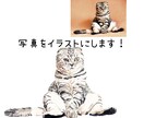 大事な猫ちゃんのお写真をイラストにします お気に入りのお写真を一枚の絵に残しませんか？ イメージ1