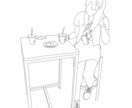 顔がないシンプルなイラストを描きます 基本的に白い背景に黒い線でiPadで描いています。 イメージ3