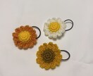 お花のヘアゴム編みます かぎ編み　ハンドメイド　ヘアゴム　キッズ　ベビー イメージ1