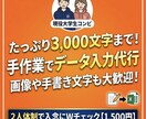 画像や手書き文字を丁寧にデータ入力・仕分けします 2人体制で入念にWチェック！ミスなく愚直に仕上げます イメージ1
