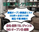 新規(リニューアル)オープン飲食店リスト販売します 1件1件手作業にて作成しました。2025年最新版です！ イメージ1