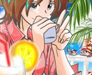 簡単なリクエストを伺い夏空イラストお任せで描きます 簡単なリクエストだけ伺い、お任せで夏の一枚絵を描きます イメージ1