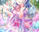 幻想的な可愛い女の子と綺麗な背景イラスト作成します パステルカラーのアナログ感ある幻想的な可愛い女の子イラスト イメージ1