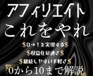 革新的最速で結果を求めるアフィリエイト教えます 手法とジャンル次第！0→1を達成して稼ぐ感覚を掴む イメージ1