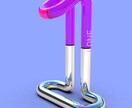 ロゴデザイン作成 オリジナルロゴ制作ます 立体ロゴ  ロゴモデリング  ロゴのビジュアル化 イメージ3