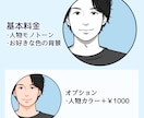 男前アイコン【部分似顔絵】お描きします ■SNSなどのアイコン、名刺のワンポイントに！ イメージ2