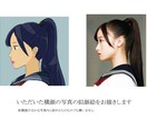 横顔の似顔絵アニメ塗りでお描きします SNSなどのアイコンにアニメ塗りの似顔絵を‼︎ イメージ2