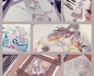 かわいい女の子のアナログイラストをお描きます 一枚だけの原画をご依頼者様の好きな素材と合わせてお描きします イメージ1