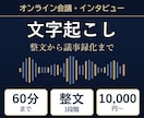 音源60分までの文字起こし・議事録を作成します 話し言葉の整文から議事録化まで対応します イメージ1