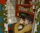 繊細な厚塗りでレトロな世界観のイラストを描きます MV･アイコン･ヘッダー等用途なんでもOK♡ イメージ3