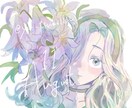 あなたを誕生花でイラスト化します 誕生花擬人化イラスト花と人物を一体化したイラスト イメージ1