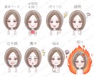 使いやすい表情6点セット♡可愛く丁寧にお描きします インスタ挿絵、セット、ブログ吹出し、X、 Web素材、似顔絵 イメージ7