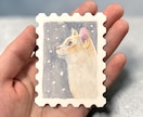 切手型⭐︎大切なペットを、小さな水彩画にします 手のひらに収まる宝物。ペットの「切手型」水彩肖像画描きます イメージ7