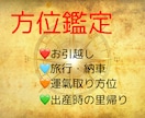 お引越し、旅行、納車など吉方位を占います 運氣を良い方向に変えるのに、方位を使うことは大切です! イメージ2