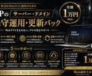 ドメイン・サーバーの保守/運用の更新をします 1ヶ月ごとに必ず更新の方よろしくお願いいたします。 イメージ1