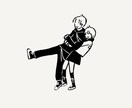 シンプルなモノクロのイラストを描きます SNS・WEB・ブログ用等に♪ イメージ1