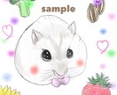 水彩風で可愛く♡小動物の似顔絵あなただけに描きます 先着5名様初回特別価格￥1500☆うちの子の可愛い形にします イメージ2