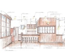 店舗設計の手描きパースを作成します 内外装・什器・施工図面。最短3日。経歴50年。首都圏在住。 イメージ1