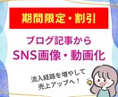 ブログ記事をSNS投稿画像・動画化します Instagramから流入で売上アップへ【期間限定・割引中】 イメージ1