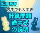 中学数学の計算を途中式からやさしく解説します 中学基礎｜苦手でもOK｜途中式から分かりやすく解説します イメージ1