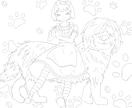 シンプルな人物の、ぬり絵用イラスト描きます シンプルなこの世界を、あなた色に染めて下さい♪ イメージ3