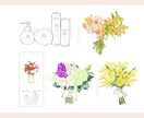 法人様向け おしゃれな水彩イラストお描きします 水彩、抜け感、くすみパステル、ファッション、手描きで個性を イメージ4