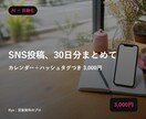 SNS投稿文を30日分まとめて作ります X/Instagram対応。カレンダー＋ハッシュタグつき イメージ1