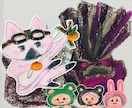 クレヨンで似顔絵アイコンかきます かわいいクレヨンのゆるふわキラキラタッチ イメージ2