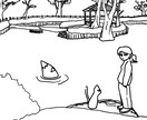 商用OK！シンプルな人物＋背景を描きます 表紙、挿絵などワンポイント絵が欲しいときにおすすめです。 イメージ4