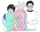 イラスト風似顔絵描きます キラキラかわいい！アニメイラスト風の似顔絵お描きします！ イメージ5