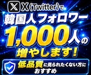 Twitter(X)で1000人の韓国人増やします 韓国だから日本と見た目ほぼ変わらず低価格でご提供！ イメージ1