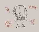 商用可◯おしゃれで個性的な横顔アイコン作ります ＊好きなアイテムを周りに可愛く描き込みます＊ イメージ1