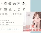 婚活・恋愛の不安をチャットで一緒に整理します 感情を客観的に整理しながらクリアにしていくチャット相談です イメージ1